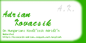 adrian kovacsik business card